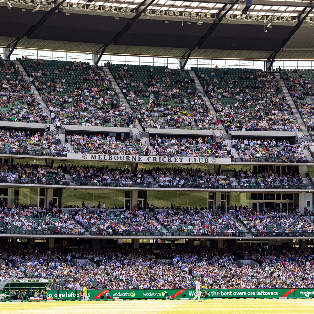 A wide view of the Members' Reserve at the MCG at the Boxing Day Test