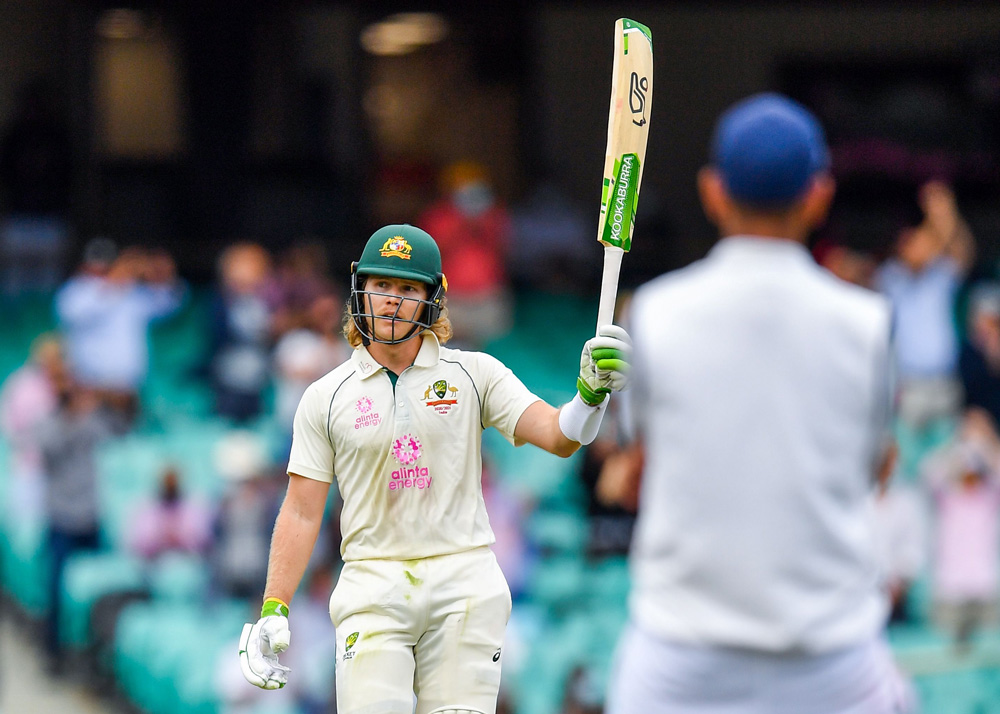 Will celebrates his 50 on debut at the SCG Test.