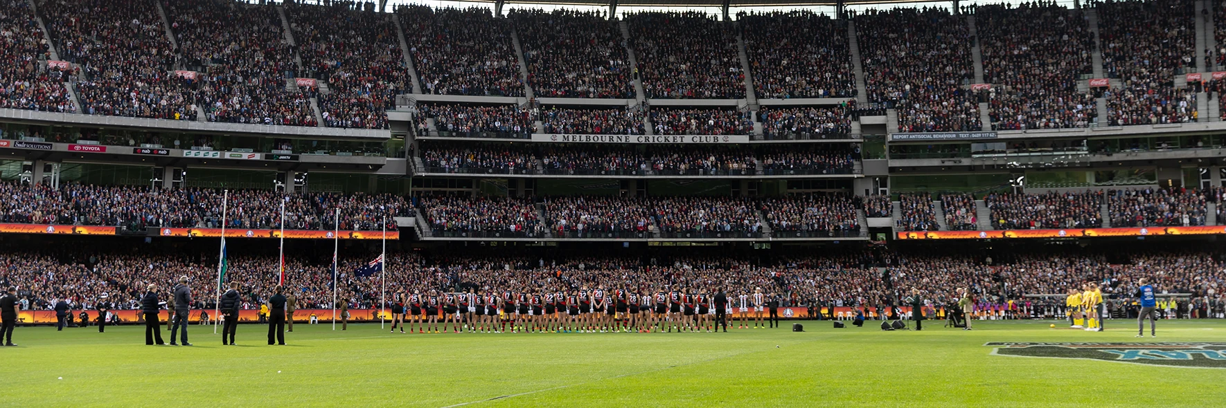 Full Members' Reserve crowd for the ANZAC Day AFL match