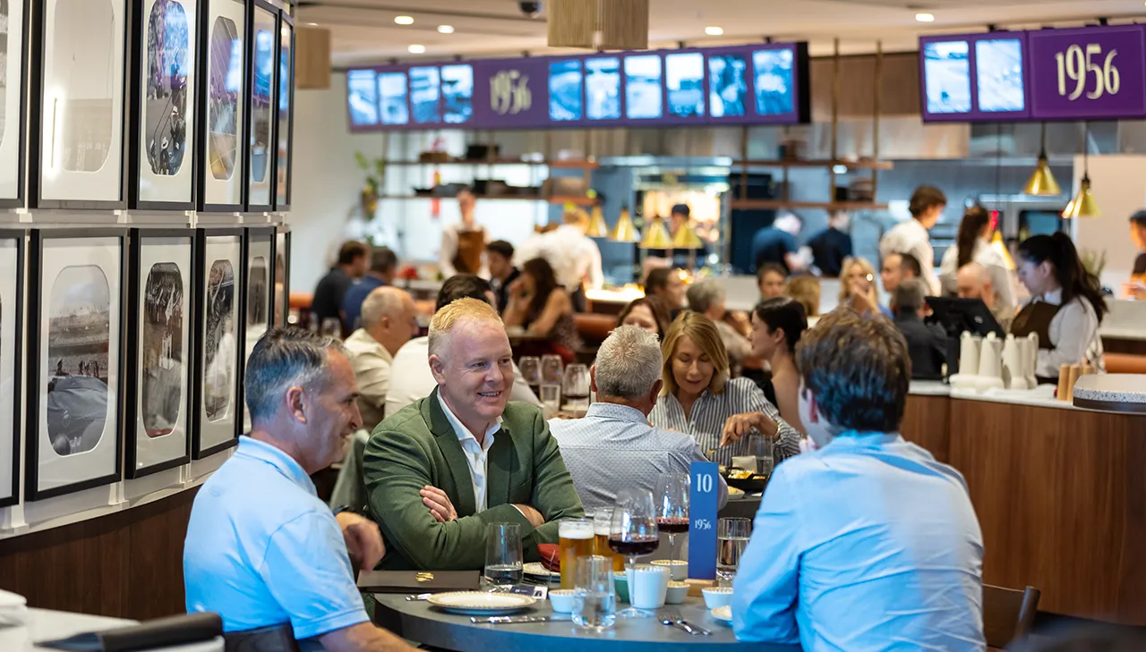 Groups of tables dine at 1956