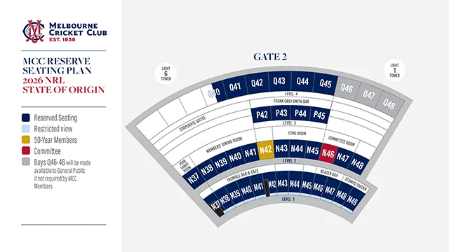 MCC Reserve Seating Map