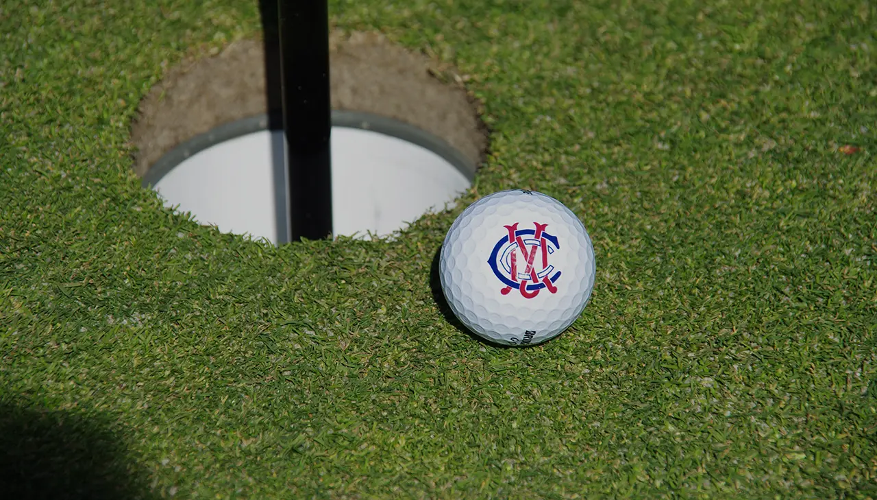 MCC branded golf ball