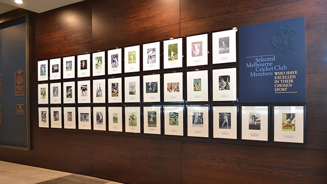 The MCC Wall of Excellence inside Gate 2 at the MCG The MCC Wall of Excellence inside Gate 2 at the MCG