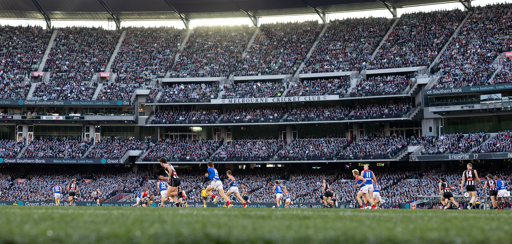 Melbourne and Collingwood MCG match with packed Members' Reserve