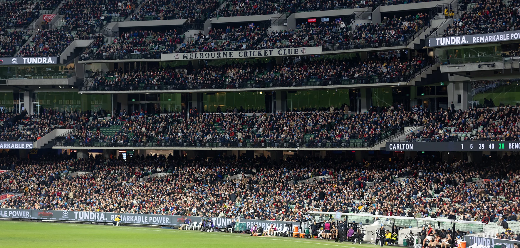 Four levels of Members' Reserve at Carlton match