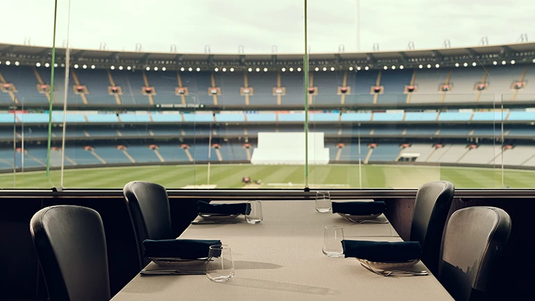 View out to the MCG arena from the Committee Room Restaurant
