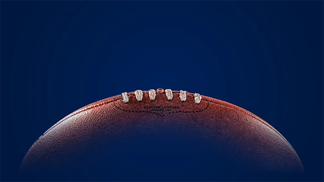 Close-up of an AFL football