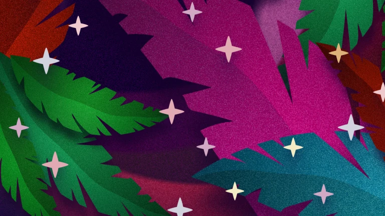 Colourful decorative leaves