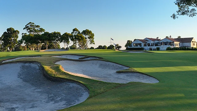 Sand bunkers on Yarra Yarra golf fairway