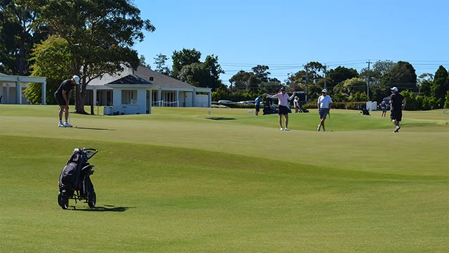 Game on outdoor golf course