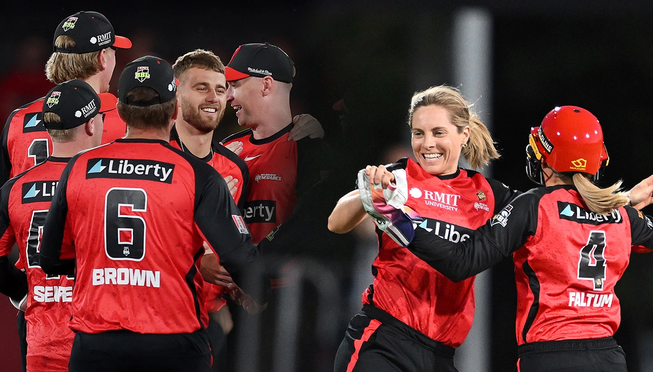 Melbourne Renegades MCC Dual Membership Melbourne Renegades players celebrate during a match at the MCG